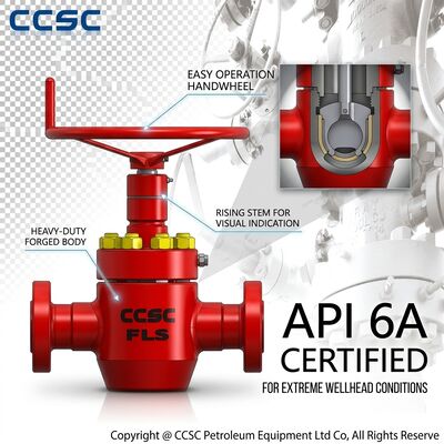 Katup Gerbang Layanan Asam API 6A FF HH Tahan H2S Baja Tempa Segel Tekan 5000psi Katup Kepala Sumur Gas Asam