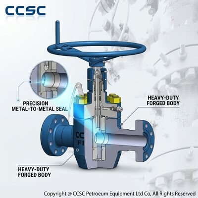 Katup Gerbang Layanan Asam API 6A FF HH Tahan H2S Baja Tempa Segel Tekan 5000psi Katup Kepala Sumur Gas Asam