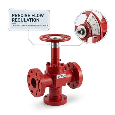 Katup Choke Jarum Berflensa yang Dapat Disesuaikan API 6A 2 1/16 Inci 10000psi Manifold Choke Trim EE Baja Paduan Tempa