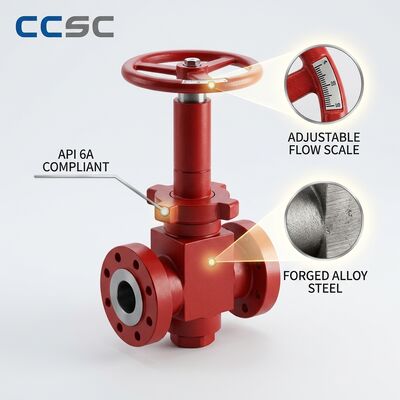 Katup Choke Dapat Disesuaikan yang Digerakkan Hidraulik API 6A Kontrol Aliran Jarak Jauh 10000psi Umpan Balik Posisi Aman Gagal