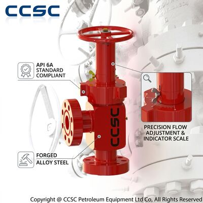 Katup Choke Dapat Disesuaikan yang Digerakkan Hidraulik API 6A Kontrol Aliran Jarak Jauh 10000psi Umpan Balik Posisi Aman Gagal