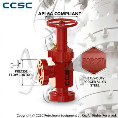 Katup Choke yang Dapat Disesuaikan dengan Trim Karbida Tungsten untuk Layanan Pasir Abrasif API 6A 2 1/16 Inci 15000psi Tahan Korosi